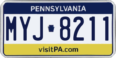 PA license plate MYJ8211