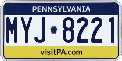PA license plate MYJ8221