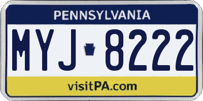 PA license plate MYJ8222