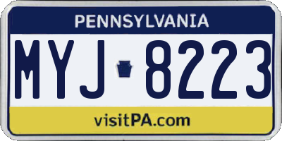 PA license plate MYJ8223