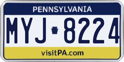 PA license plate MYJ8224
