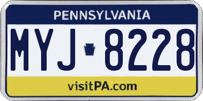 PA license plate MYJ8228