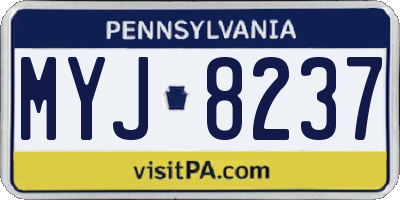 PA license plate MYJ8237