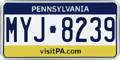 PA license plate MYJ8239
