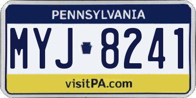 PA license plate MYJ8241