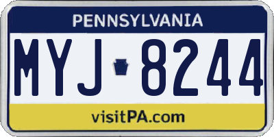 PA license plate MYJ8244