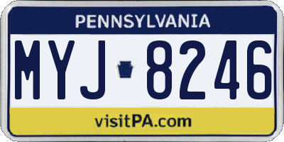 PA license plate MYJ8246