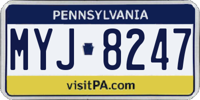 PA license plate MYJ8247