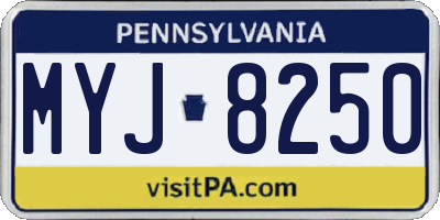PA license plate MYJ8250