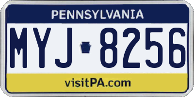 PA license plate MYJ8256