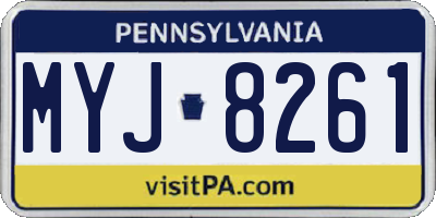 PA license plate MYJ8261