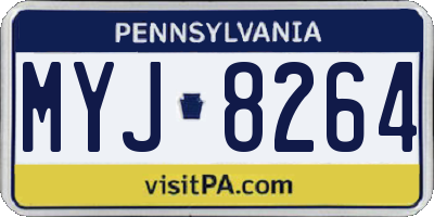 PA license plate MYJ8264
