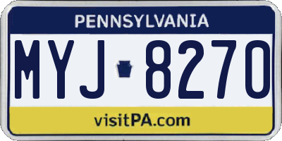 PA license plate MYJ8270