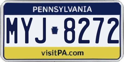 PA license plate MYJ8272