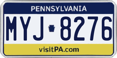 PA license plate MYJ8276