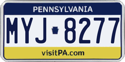 PA license plate MYJ8277
