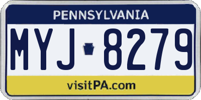PA license plate MYJ8279