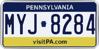 PA license plate MYJ8284