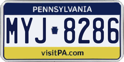 PA license plate MYJ8286