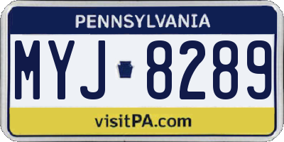 PA license plate MYJ8289