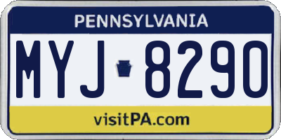 PA license plate MYJ8290