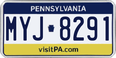 PA license plate MYJ8291