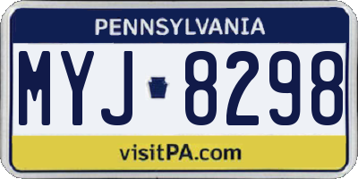 PA license plate MYJ8298