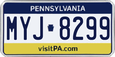 PA license plate MYJ8299