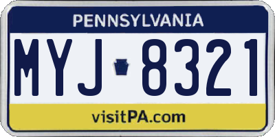PA license plate MYJ8321