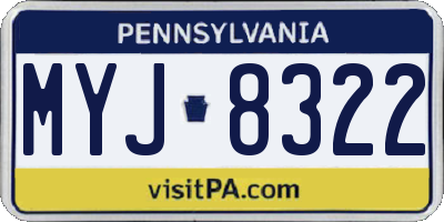 PA license plate MYJ8322