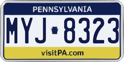 PA license plate MYJ8323