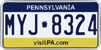 PA license plate MYJ8324