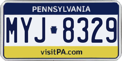 PA license plate MYJ8329