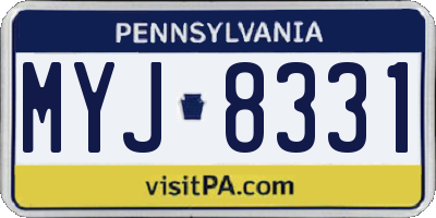 PA license plate MYJ8331