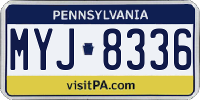 PA license plate MYJ8336