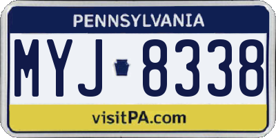 PA license plate MYJ8338