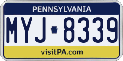 PA license plate MYJ8339