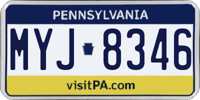 PA license plate MYJ8346