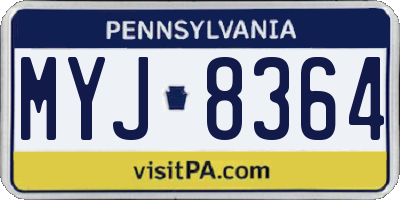 PA license plate MYJ8364
