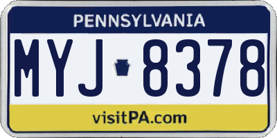 PA license plate MYJ8378