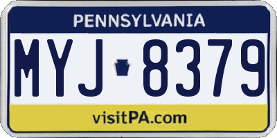 PA license plate MYJ8379