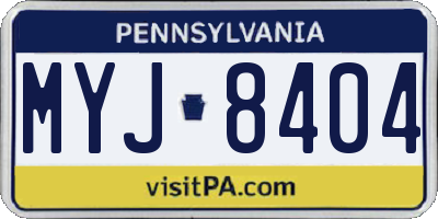 PA license plate MYJ8404