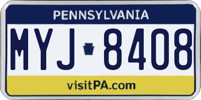 PA license plate MYJ8408