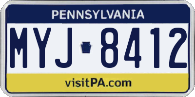 PA license plate MYJ8412