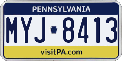 PA license plate MYJ8413