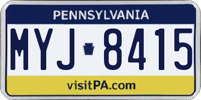 PA license plate MYJ8415