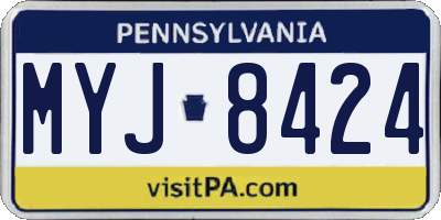 PA license plate MYJ8424
