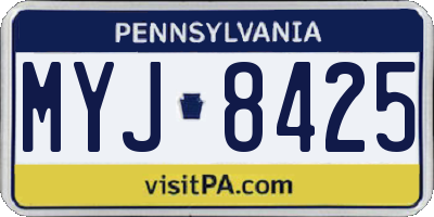 PA license plate MYJ8425