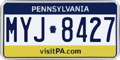 PA license plate MYJ8427