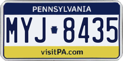 PA license plate MYJ8435